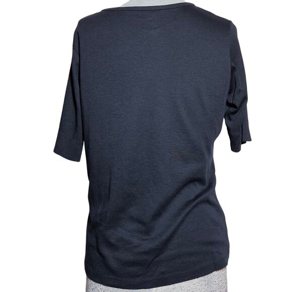 LL Bean Black Cotton Tee Shirt Size Small - Picture 2 of 3